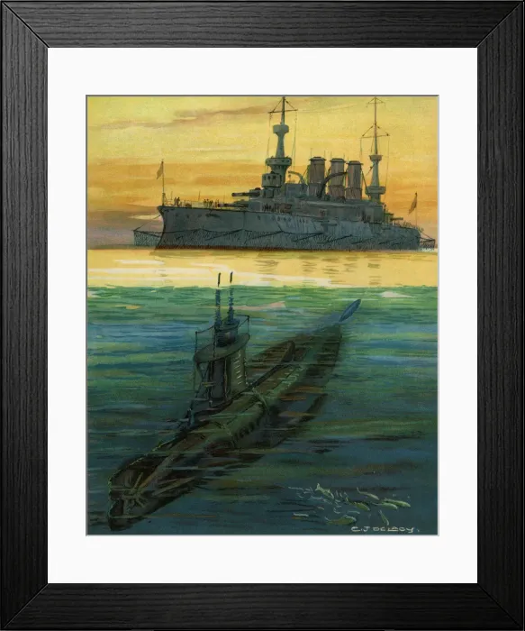 Framed Print : A submarine firing a torpedo Framed Print : A submarine firing a torpedo