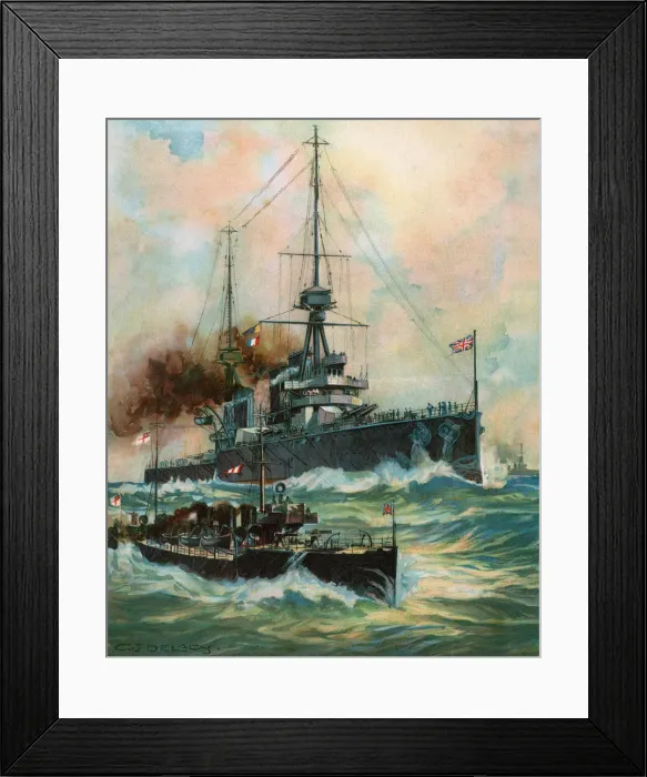 Framed Print : A Battlecruiser and a Destroyer Framed Print : A Battlecruiser and a Destroyer