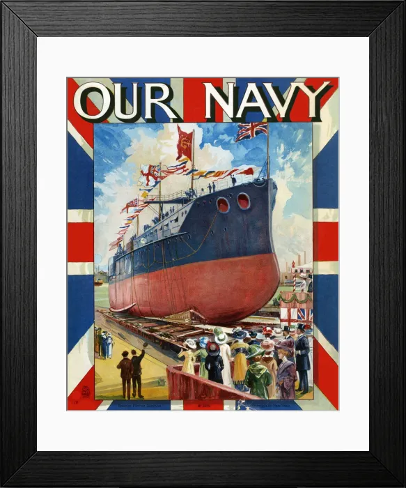 Framed Print : Christening a Ship before she is launched - Our Navy cover Framed Print : Christening a Ship before she is launched - Our Navy cover