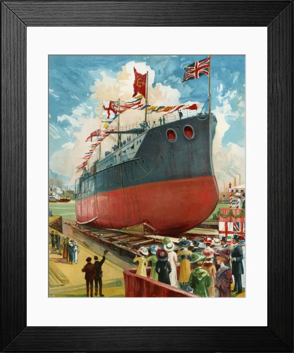 Framed Print : Christening a Ship before she is launched Framed Print : Christening a Ship before she is launched