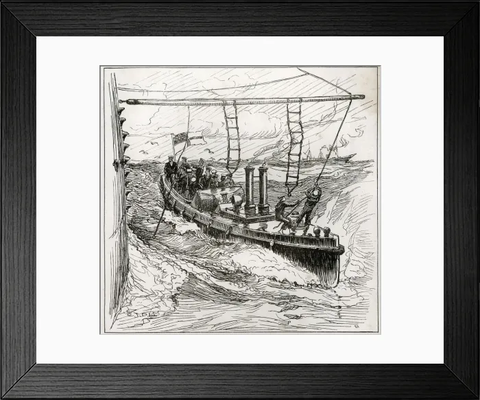 Framed Print : Liberty Men head off on shore leave aboard a Picket Boat Framed Print : Liberty Men head off on shore leave aboard a Picket Boat