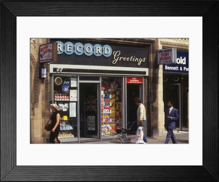 Framed Print : Record Greetings - record and greetings card shop, Croydon Framed Print : Record Greetings - record and greetings card shop, Croydon