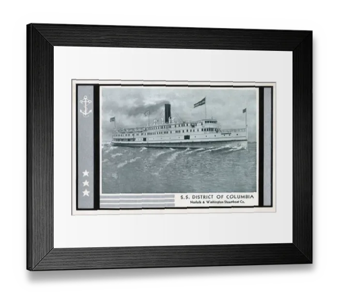 Framed Print : SS District of Columbia - Norfolk & Washington Steamboat Co Framed Print : SS District of Columbia - Norfolk & Washington Steamboat Co