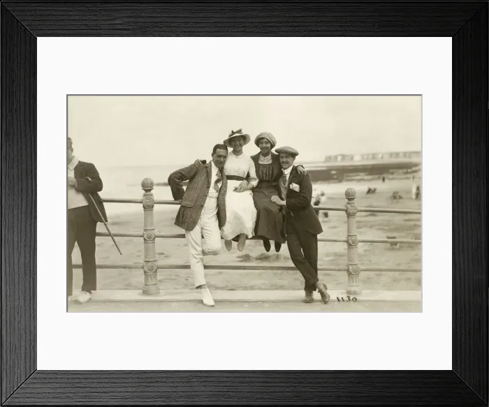 Framed Print : Two Jolly Couples having a fun time at the beach - Margate Framed Print : Two Jolly Couples having a fun time at the beach - Margate