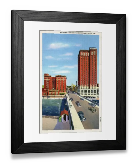 Framed Print : Aurora and Leland Hotels, Aurora, Illinois Framed Print : Aurora and Leland Hotels, Aurora, Illinois