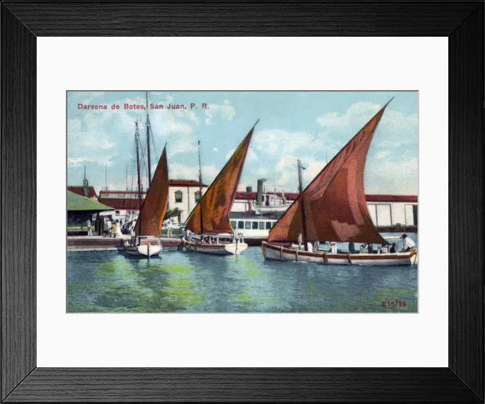 Framed Print : Puerto Rico - San Juan - Boat Dock Framed Print : Puerto Rico - San Juan - Boat Dock