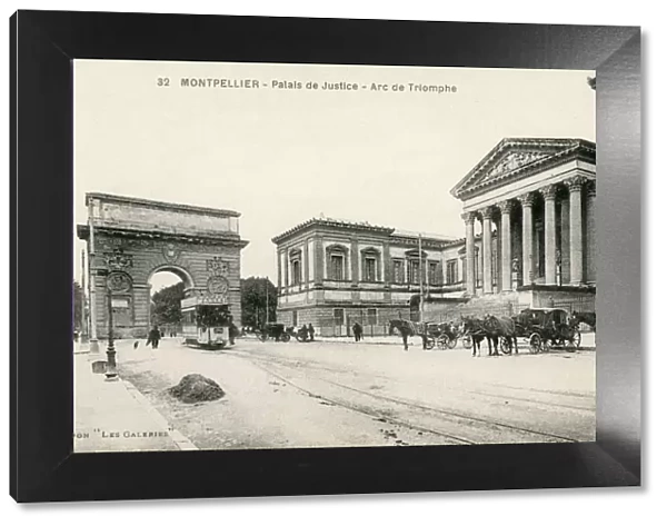 Montpellier, France - Palais de Justice and Arc de Triomphe