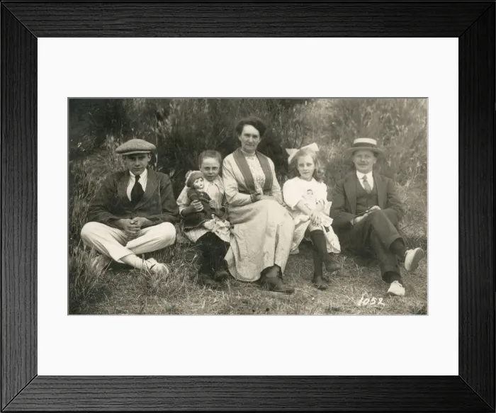 Framed Print : British Family Group pose for a photo Framed Print : British Family Group pose for a photo