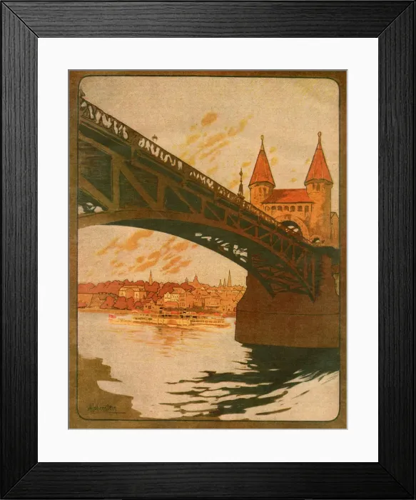 Framed Print : BONN / RHINE BRIDGE 1927 Framed Print : BONN / RHINE BRIDGE 1927