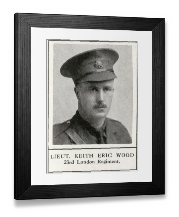 Framed Print : WW1 - Lieutenant Keith Eric Wood - 23rd London Regiment Framed Print : WW1 - Lieutenant Keith Eric Wood - 23rd London Regiment