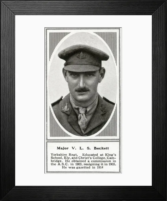 Framed Print : WW1 - Major V Ls Beckett - Yorkshire Regiment Framed Print : WW1 - Major V Ls Beckett - Yorkshire Regiment