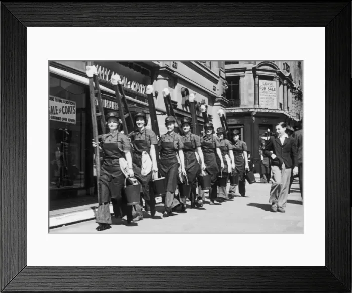 Framed Print : Woman Window Cleaners Framed Print : Woman Window Cleaners