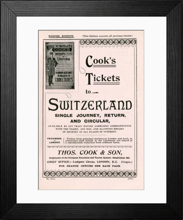 Framed Print : Thomas Cook Travel Brochure - Cover Framed Print : Thomas Cook Travel Brochure - Cover