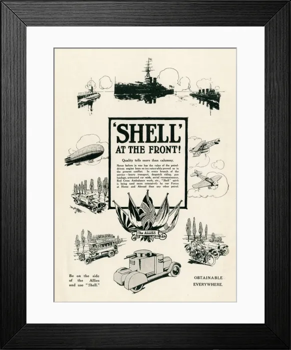 Framed Print : Shell at the Front advertisement, 1914 Framed Print : Shell at the Front advertisement, 1914