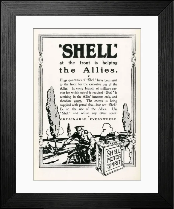 Framed Print : Shell at the Front advertisement, 1914 Framed Print : Shell at the Front advertisement, 1914
