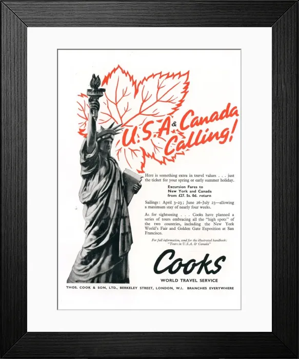 Framed Print : Thomas Cook - Travel Company - Advertisement Framed Print : Thomas Cook - Travel Company - Advertisement