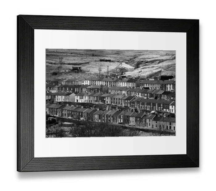 Framed Print : Coal mining terraced houses at Tredegar, South Wales Framed Print : Coal mining terraced houses at Tredegar, South Wales