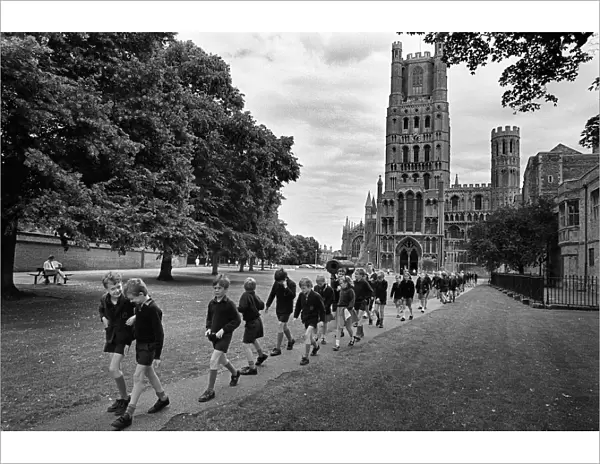 School children Ely Cathedral