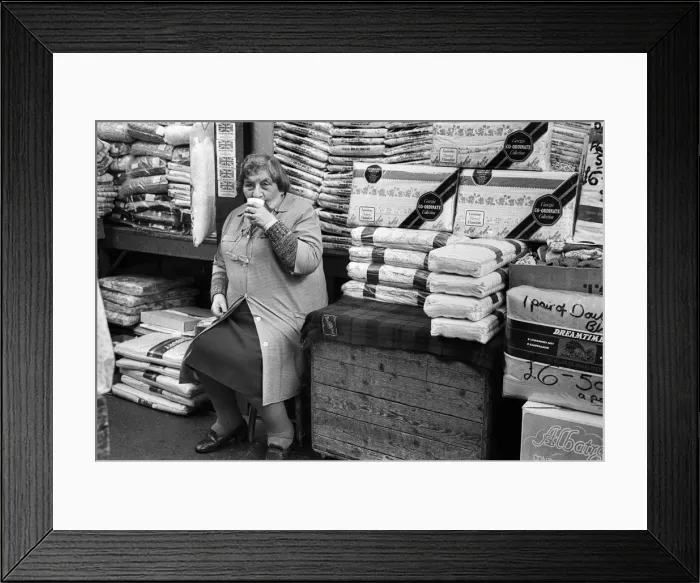 Framed Print : Stallholder, Stafford market Framed Print : Stallholder, Stafford market