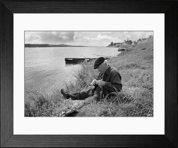 Framed Print : Fisherman, Loire, France Framed Print : Fisherman, Loire, France