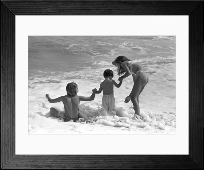 Framed Print : Children in surf, Costa del Sol Framed Print : Children in surf, Costa del Sol