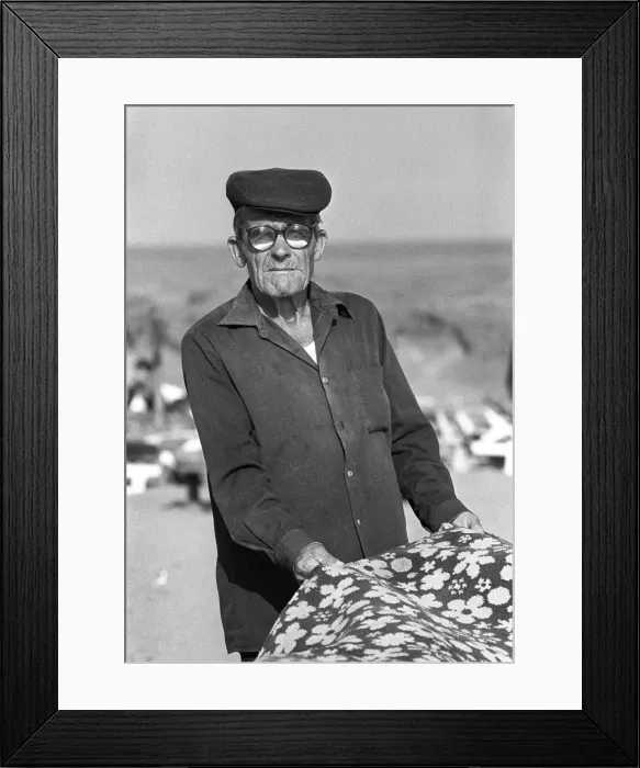 Framed Print : Fisherman, cloth cap, Costa del Sol Framed Print : Fisherman, cloth cap, Costa del Sol