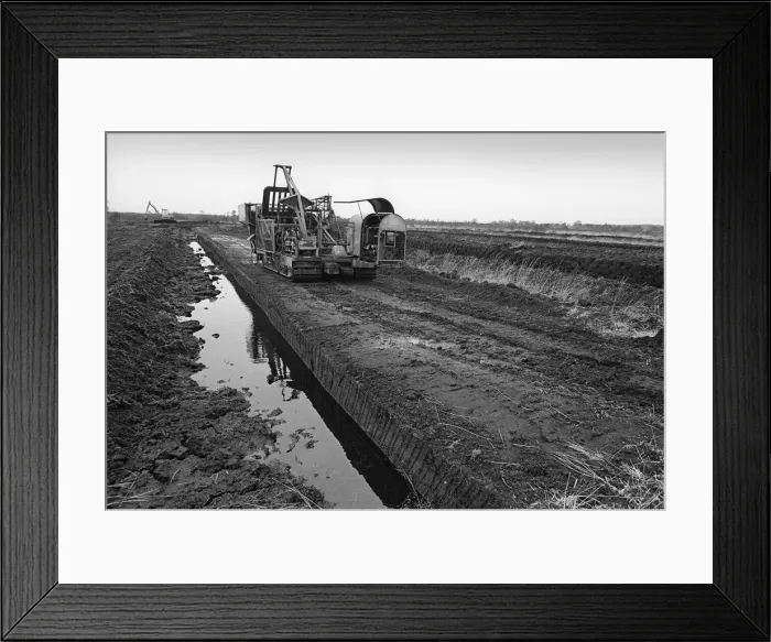 Framed Print : Industrial peat cutting Framed Print : Industrial peat cutting