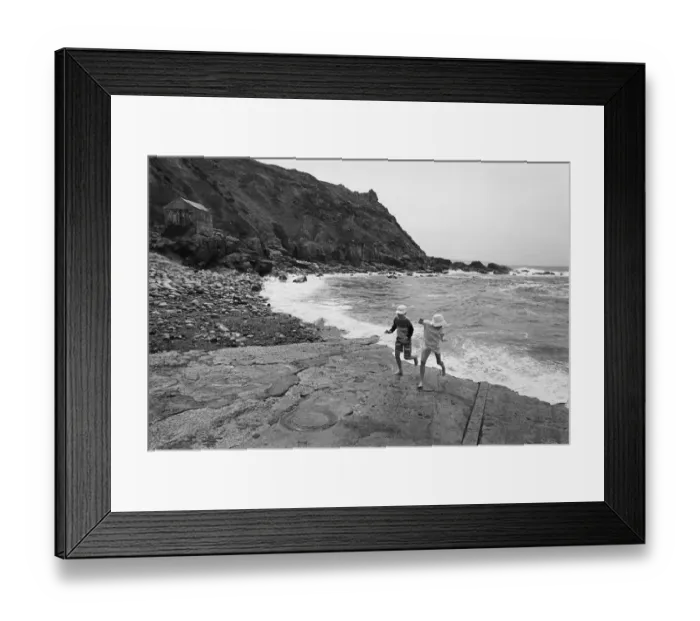 Framed Print : Children Cape Cornwall Framed Print : Children Cape Cornwall