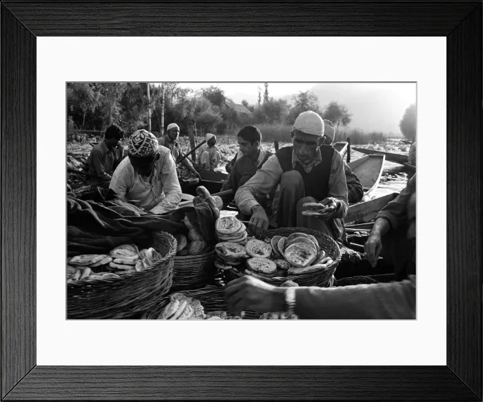 Framed Print : Floating bread market, Kashmir