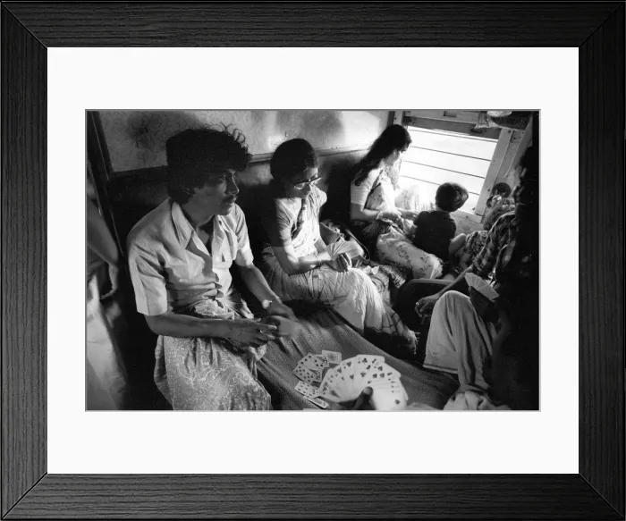 Framed Print : Family on train, India Framed Print : Family on train, India