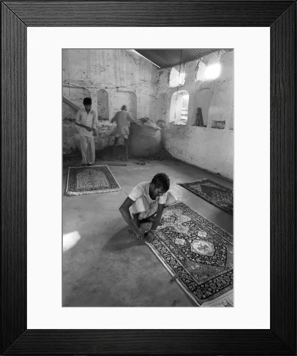 Framed Print : Indian carpet factory - 1 Framed Print : Indian carpet factory - 1
