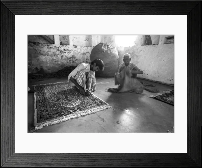 Framed Print : Indian carpet factory - 2 Framed Print : Indian carpet factory - 2