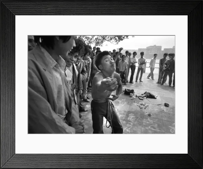 Framed Print : Sword swallower, Canton, China Framed Print : Sword swallower, Canton, China