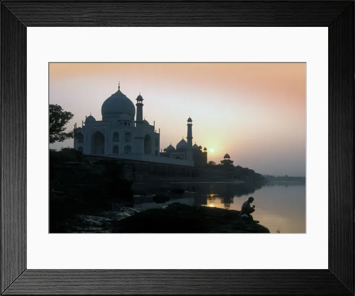 Framed Print : Taj Mahal at sunset from banks of Jumna Framed Print : Taj Mahal at sunset from banks of Jumna
