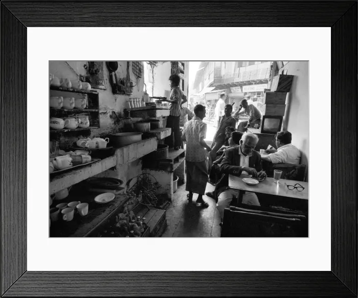 Framed Print : Restaurant interior, Old Delhi Framed Print : Restaurant interior, Old Delhi