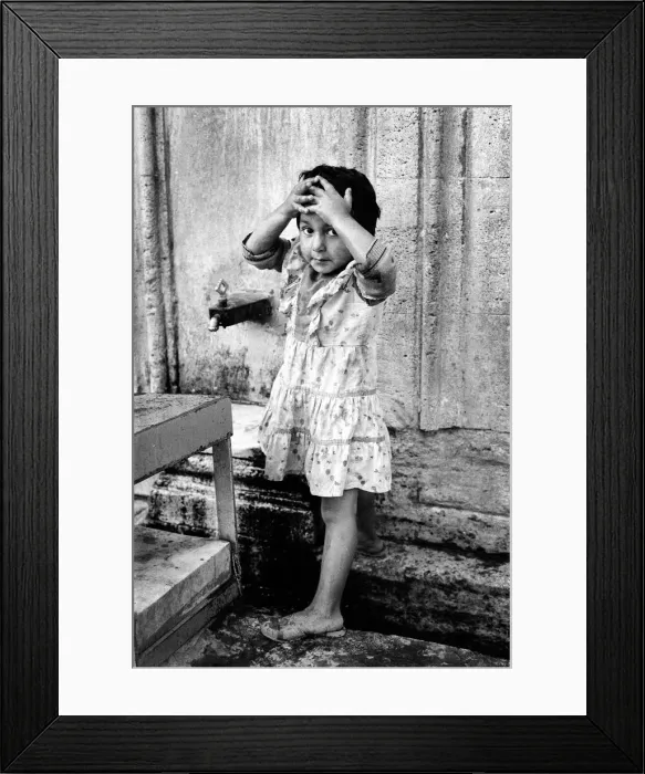 Framed Print : Little girl at water tap, Istanbul Framed Print : Little girl at water tap, Istanbul