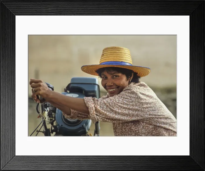 Framed Print : Happy lady boat driver, Bangkok Framed Print : Happy lady boat driver, Bangkok