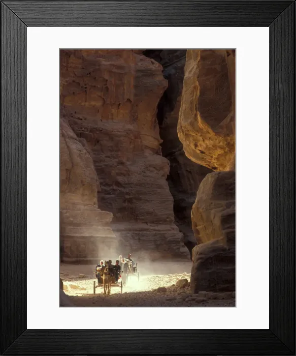 Framed Print : Horse carriages, Petra ravine, Jordan Framed Print : Horse carriages, Petra ravine, Jordan