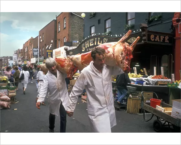 Butchers in street, Dublin