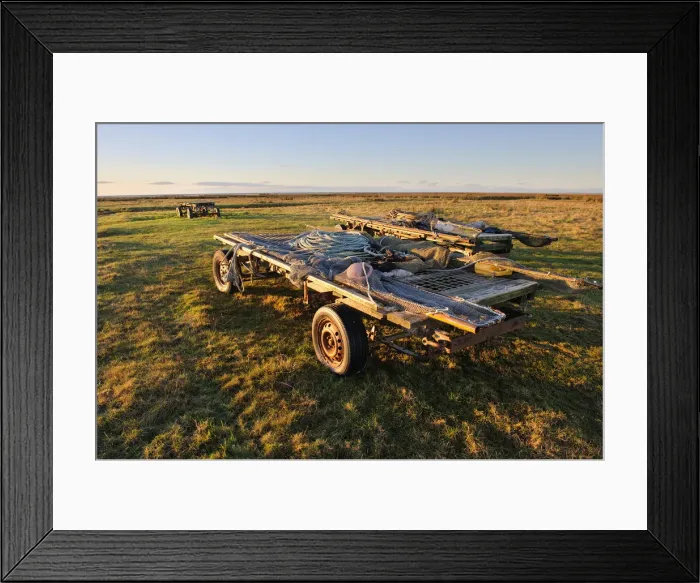 Framed Print : Flookborough shrimp trailers, Morecambe Bay Framed Print : Flookborough shrimp trailers, Morecambe Bay