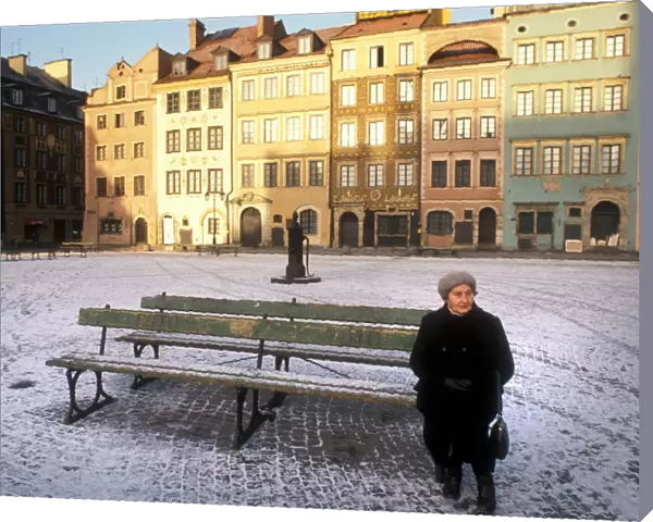 Old Lady on bench, Starigrad, Warsaw, Poland