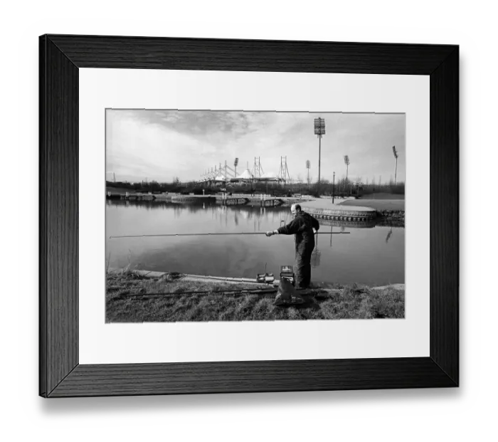 Framed Print : Fisherman at Tinsley Locks, Sheffield Framed Print : Fisherman at Tinsley Locks, Sheffield