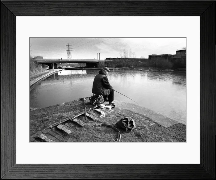 Framed Print : Angler, Tinsley Locks, Sheffield Framed Print : Angler, Tinsley Locks, Sheffield