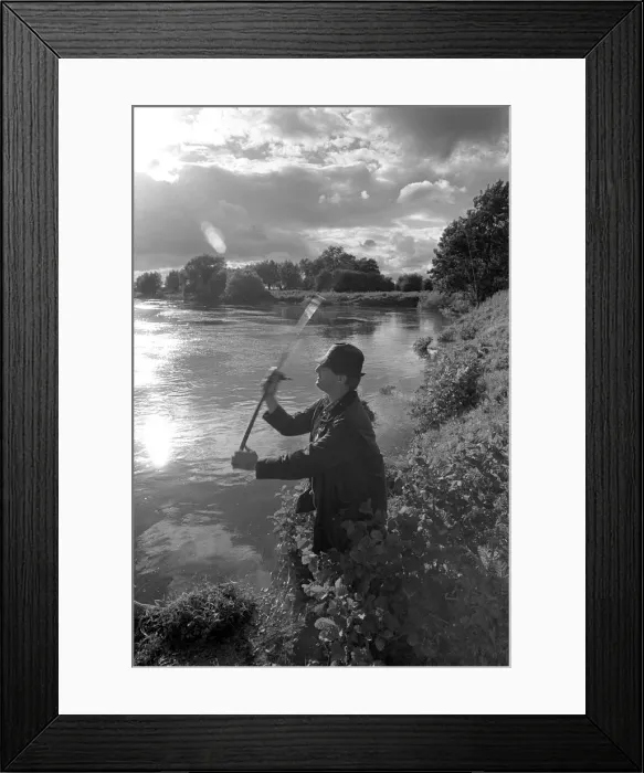 Framed Print : Fly fishing, River Wye, Herefordshire Framed Print : Fly fishing, River Wye, Herefordshire