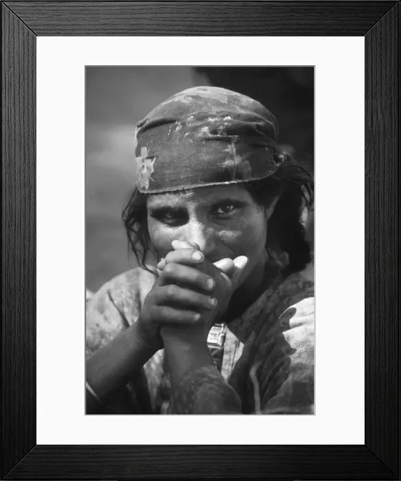 Framed Print : Portrait of shy Kashmiri woman Framed Print : Portrait of shy Kashmiri woman