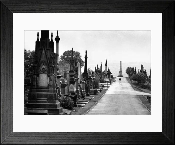 Framed Print : Stone tombs in Undercliffe Cemetery, Bradford, Yorkshire Framed Print : Stone tombs in Undercliffe Cemetery, Bradford, Yorkshire