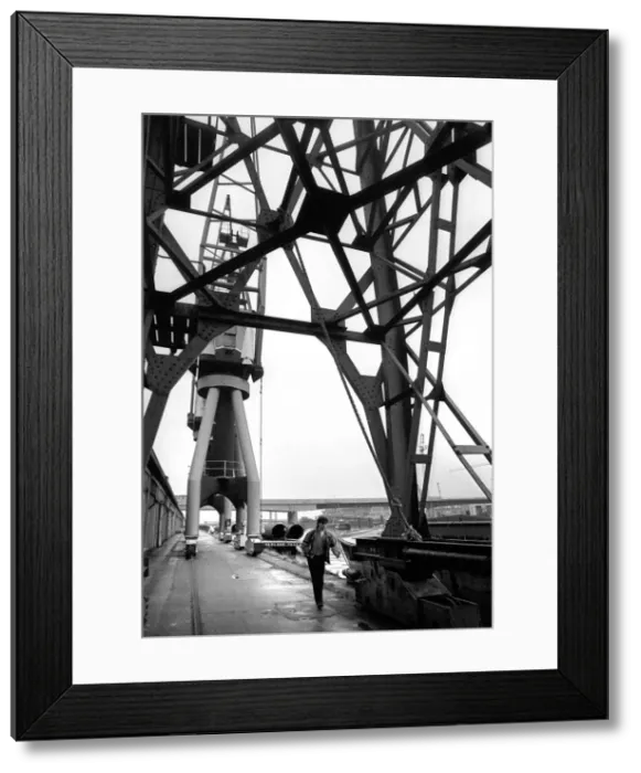 Framed Print : Docklands development, London, England. Preserved and listed Framed Print : Docklands development, London, England. Preserved and listed