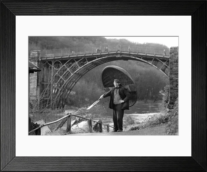 Framed Print : Eustace Rogers, the last coracle man of Ironbridge, Shropshi Framed Print : Eustace Rogers, the last coracle man of Ironbridge, Shropshi