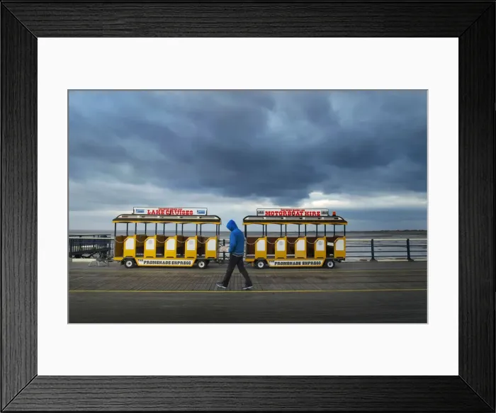 Framed Print : Youth in blue hoodie on Southport Pier