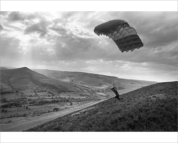 Paragliding in the Peak District National Park, Derbyshire